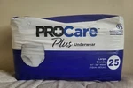 25 Procare Plus Disposable Underwear / Adult Diapers Sz Large New Unopened. Fixed Price $15.00.