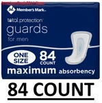 Member's Mark Total Protection Guards For Men, Maximum, 84 Ct.. Fixed Price $29.93.