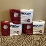 Lot Of Procare Breathable Adult Briefs Medium, 32" - 44" Waist Max Absorbency. Fixed Price $30.00.