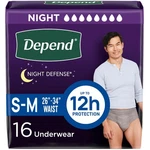 Depend Night Defense Adult Diapers, Incontinence Underwear Small/medium, Grey. Fixed Price $27.99.