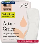 Attn: Grace Moderate Incontinence Pads For Women, 28-PACK Plant-based, High Ab. Fixed Price $26.73.