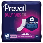 Prevail Daily Incontinent Pad 11" Regular Length Maximum 48 Ct. Fixed Price $17.62.