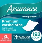 Assurance Premium Disposable Pre-moistened Washcloths, Extra Large (xl), 192 Ct. Fixed Price $17.00.