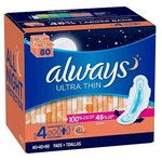 Always Ultra Thin Size 4 Overnight Pads With Wings Unscented 80 Ct.. Fixed Price $31.69.