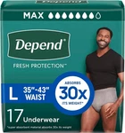Maximum Absorbency Depend Fresh Protection Diapers For Men - Large, 17 Count. Fixed Price $44.99.