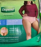 Depend Women Lg Maximum Blush Color- Fit Flex Underwear 17 Count. Fixed Price $14.50.