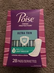 6 Poise Pads Ultra Thin Size 3 Odor Control Regular Length Light 28 Each. Fixed Price $42.00.