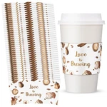 50 Pcs Love Brewing Coffee Sleeves Bridal Shower Cup Disposable Br.... Fixed Price $22.19.