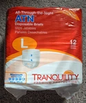 New! Tranquility Premium Atn Disposable Briefs W/tabs, Overnight Large 12. Fixed Price $24.95.