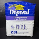 Vintage Depend Undergarments W/ Straps Elastic Leg Extra Absorbency 30 Ct. Fixed Price $44.99.