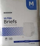 Mckesson Ultra Heavy Absorbency Adult Briefs, Disposable, Medium 16 Pk (loc 404). Fixed Price $20.00.