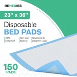 Remedies Disposable Bed 23" X 36", 150 Ct Large Incontinence Underpads For. Fixed Price $44.99.