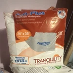 Tranquility Air-plus Powersorb Maximum Absorbency Underpads 30X36IN 10 Pack. Fixed Price $15.00.