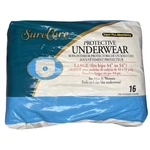 Surecare Adult Protective Underwear, Large, 44'' To 54'' Waist, New. Fixed Price $9.98.