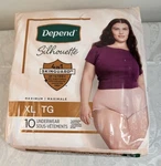 Depend Silhouette Underwear, Extra Large, Maximum Absorbency, 10 Count. Fixed Price $15.99.