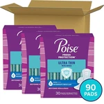 Poise Ultra Thin Pads With Wings Incontinence 4 Moderate 30 Ct. Pack Of. Fixed Price $34.28.