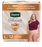 Depend Silhouette Adult Incontinence, Womens Large, Max Capacity Underwear 26CT. Fixed Price $33.99.