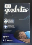 Goodnites Boys' Nighttime Bedwetting Underwear 34CT, 68-95LBS 31-43KG. Fixed Price $32.99.