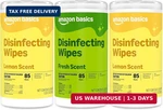 Amazon Basics Disinfecting Wipes, Lemon & Fresh Scent, Sanitizes/cleans/disinfec. Fixed Price $21.13.