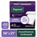 Depend Underpads, Disposable Incontinence Bed For Adults, 36" X 21". Fixed Price $41.29.