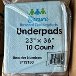 Secure Personal Care SP13150 Underpads 60 Count 23IN X 36IN Dog Pee Puppy. Fixed Price $6.44.