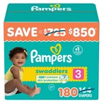 Pampers Swaddlers Diapers, Size 3 (16-28 Pounds), 180 Count. Fixed Price $83.99.