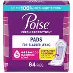 Poise Incontinence & Postpartum Pads For Bladder Leaks, 5 Drop Long, White. Fixed Price $47.23.