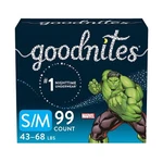 Goodnites Nighttime Bedwetting Underwear, Boys' S/m (43-68 Lb.), 99CT, Fsa/hs.... Fixed Price $100.50.
