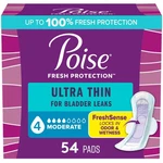 Poise Ultra Thin Incontinence Pads With Wings, Drop Moderate Absorbency, 54 Ct. Fixed Price $38.34.