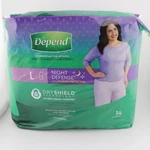 Depend Defense Women's Incontinence Overnight Pants - L, Pack Of 14. Fixed Price $19.99.