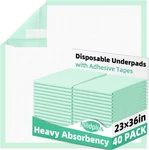 Disposable Underpads With Adhesive Tapes 23X36 40PCS , Green. Fixed Price $38.76.