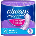 Lot Of 4 Always Discreet Moderate Long Absorbency Drop Base Pads 66CT Packs. Fixed Price $60.00.