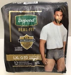 Depend Real Fit Underwear For Men, Size L/xl, 12CT, Maximum Absorbency, Gray. Fixed Price $17.95.
