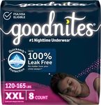 Goodnites Girls' Nighttime Underwear, Size Xxl (120-165 Lbs), 8 Ct, Packaging. Fixed Price $26.99.