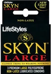 Lifestyles Skyn Large Non-latex, 3 Count. Fixed Price $18.99.