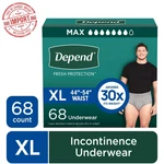 Depend Fresh Protection Incontinence Underwear For Men, Adult Diapers, Xl, 68. Fixed Price $43.95.
