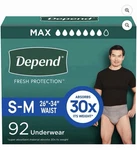 Depend Fresh Protection Adult Incontinence Underwear Men's S-m 92 Count. Fixed Price $75.98.