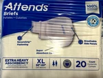 Attends Adult Brief Diapers Heavy Absorb Sz X Large 58 63 - Packs 20 Each. Fixed Price $54.95.