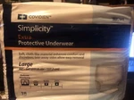 Covidien Simplicity Extra Protective Large Adult Diapers Count 18 Pack. Fixed Price $8.00.