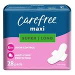 Carefree Maxi Pads For Women, Super/long With Wings, 28CT. Fixed Price $16.99.