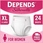 Depends Silhouette Xl Women 24 Briefs Pink Maximum Absorbency Free Shipping. Fixed Price $21.99.