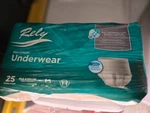 Rely 25 Count Pack Maximum Adult Underwear Absorbency Medium Diapers. Fixed Price $14.00.
