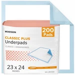 Mckesson Classic Underpads, 23X24 Inch (pack Of 200), Blue Backsheet. Fixed Price $66.99.