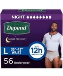 Depend Night Defense Adult Incontinence Underwear For Men Large 56COUNT, Pckof 4. Fixed Price $59.99.