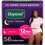Depend Night Defense Blush Incontinence Underwear For Women Large 56 Count. Fixed Price $77.39.