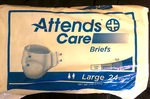 Attends Care Adult Incontinence Brief, Large, Heavy Absorbency, Latex Free, 24CT. Fixed Price $13.95.