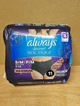 Always Discreet Boutique Maximum Protection Underwear, Size S/m, 11-PACK. Fixed Price $10.00.