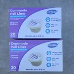 Box Of 20 - Cleanis Carebag Commode Pail Liners With Super Absorbent Pads New. Fixed Price $22.00.