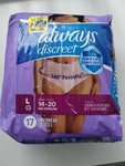 Always Discreet Incontinence Underwear For Women Maximum Absorbency, L, 17 Ct. Fixed Price $9.99.