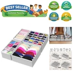 4-PACK Drawer Organizer Closet Dividers For Underwear, Socks, Bras, Sca.... Fixed Price $31.99.